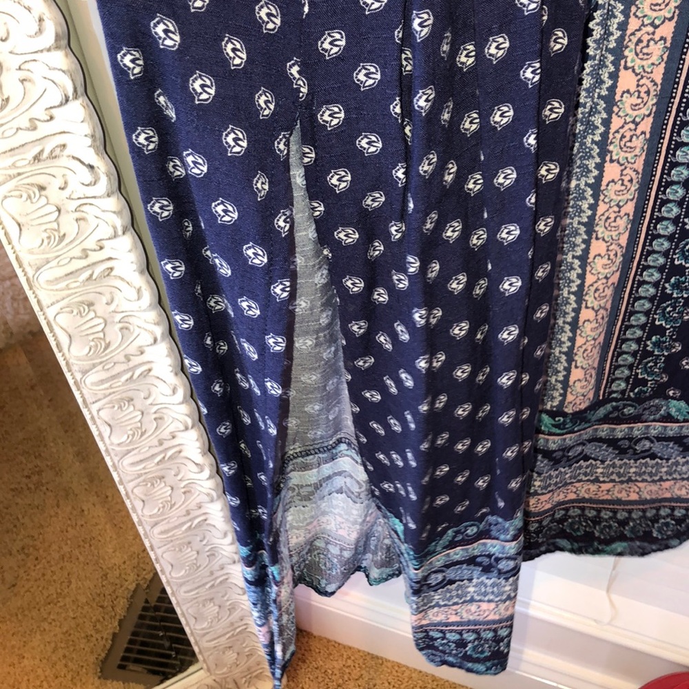 Blue Printed Maxi Dress - Picture 2 of 6